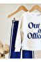 Boy's Top Out of Office Printed Bottom Striped 3 Thread Fabric Bottom Top Tracksuit Set - 5
