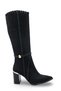 Phoebe Cara Women's Pointed Toe Heeled Boots 00120180 Black Suede - 4