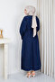 Women's Denim Jeans Kimono Cap with Gold Brooch - 7
