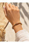 Yazlık Gold Detailed Bracelet – Beige Marble Patterned Elastic Bead Bracelet - 2