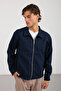 Men's Shirt Collar Button Sleeves Stripe Detailed Cashmere Coat - 7
