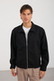 Men's Shirt Collar Button Sleeves Stripe Detailed Cashmere Coat - 4