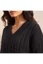 V NECK KNIT CABLE - 6