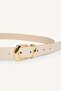 Women's Metal Rectangular Buckle Thin Faux Leather Jean Belt H7372Axns - 2