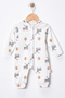 Cute Bear and Rabbit Patterned Set of 3 100% Cotton Report-Approved Baby Rompers - 4