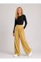 Women's High Waist Pleated Palazzo Wide Leg Fabric Trousers - 3