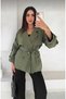 Women's Double-Breasted Double-Button Belted Epaulet Lined Short Trench Coat Jacket - 5