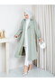 Double-Breasted Collar Belted Button Detailed Lined Hijab Trench Coat Rc3167