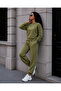 Women's 3 Thread Non-Threaded Crew Neck Sweatshirt & Jogger Sweatpants Set - 3