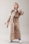 Women's Belted Long Trench Coat Oversized Cut - 3