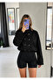 Choker Collar Belted Buttoned Trench Jacket