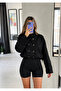 Choker Collar Belted Buttoned Trench Jacket - 5