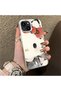iPhone 15 Compatible Hard Acrylic Back Silicone Edge Lens Protection Kitty Case - 3