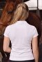 Women's Polo Neck Rider Printed T-Shirt White – 100% Cotton, Lycra Comfortable Fit Stylish Blouse - 5
