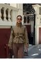 Women's Stand Collar Buttoned Trench Coat - 5