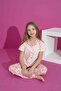 Girl's Summer Lycra Combed Cotton Buttoned Pajama Set 30271- - 4