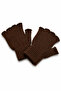 Unisex Cut-Out Half-Toe Brown Knitwear Gloves - 3