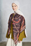 Belt pattern shoulder shawl - brown - 2