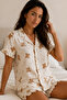 Women's Plain Cotton Homewear Snow White Pajama Set - 2