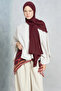 Belt pattern shoulder shawl - burgundy