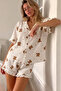 Women's Viscose Short Sleeve Regular Snow White Pajama Set - 4