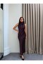 Degaje Collar Zero Sleeve Satin Dress
