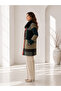 Women's Fur Collar Plaid Patterned Wool Textured Buttoned Coat & Cashmere Jacket - 2