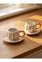 Lcw Home Ecru Pumpkin Printed 2-Person Porcelain Coffee Cup Set