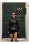 Premium Belted Faux Leather Women's Jacket - 4