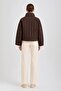 Women's Premium Rail Stitched Stand Collar Snap Fastener Zipper Quilted Coat - 3