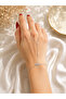 Silver Color Stone-Embellished Shahmeran Hand Chain – Elegant Sparkling Bracelet and Ring Detailed Hand Accessory