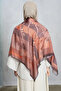 Rope pattern shoulder shawl - brick red - 3