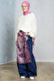 Palm pattern shoulder shawl - plum - 2