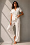 Women's Classic Natural Button Night Multi-Color Pajama Set - 5