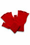 Unisex Cut-Out Half-Toe Red Colored Knitwear Gloves - 4