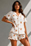 Women's Single Jersey Shirt Shorts Button Snow White Pajama Set - 2
