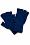 Unisex Cut-Out Half-Toe Dark Blue Colored Knitwear Gloves - 4