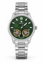 Men's Automatic Double Balance Green Dial Metal Cord Wristwatch 2 Years Warranty
