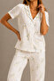 Women's Short Sleeve Comfortable Fit Stylish Multi-Colored Pajama Set - 3