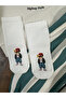Striped Trousers, Tedy Teddy Bear Printed Sweatshirt, Socks, Beret, Seasonal 3-Piece Baby Boy/Child Set - 3
