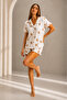 Women's Casual Buttoned V-Neck Snow White Pajama Set - 4