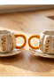 Lcw Home Ecru Pumpkin Printed 2-Person Porcelain Coffee Cup Set - 2