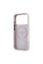 iPhone 18 Pro Max Case Licensed M-Safeli Leather 4g Patterned Stripe Lettering Logo Cover Pink - 7