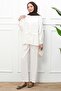 Ecru Tunic Modal Set with Pants - 3