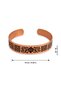 Cream black flower and greek thin copper bracelet, adjustable - 5