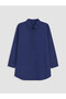 Two Mt Shop Quality Navy Blue Oversize Poplin Women's Shirt Tunic - 5