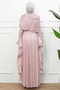 Powder-Colored Flowing Cape Ruffled Evening Dress - 5