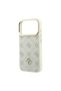 iPhone 18 Pro Case Original Licensed M-Safe Classic Text and 4g Logo Pu Leather Peony Cover Beige - 6