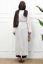 Ecru Waist-Tie Long Kimono - 5