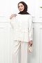 Ecru Tunic Modal Set with Pants - 2